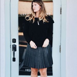 J Crew faux leather pleated mini skirt